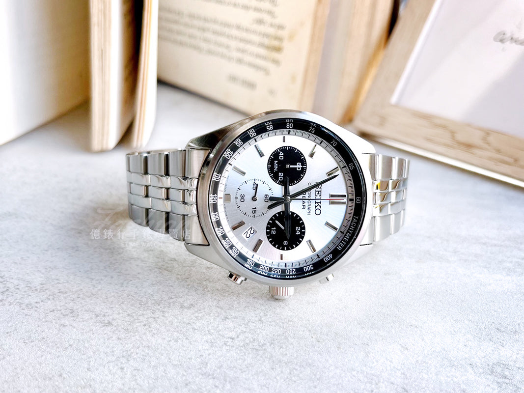 Seiko Chronograph Classic Men's Stainless Steel Watch SSB425P1 Panda