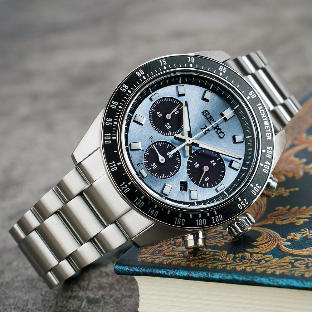 Seiko Prospex Solar Men's Stainless Steel Chronograph Watch SSC935P1 Big Baby Blue