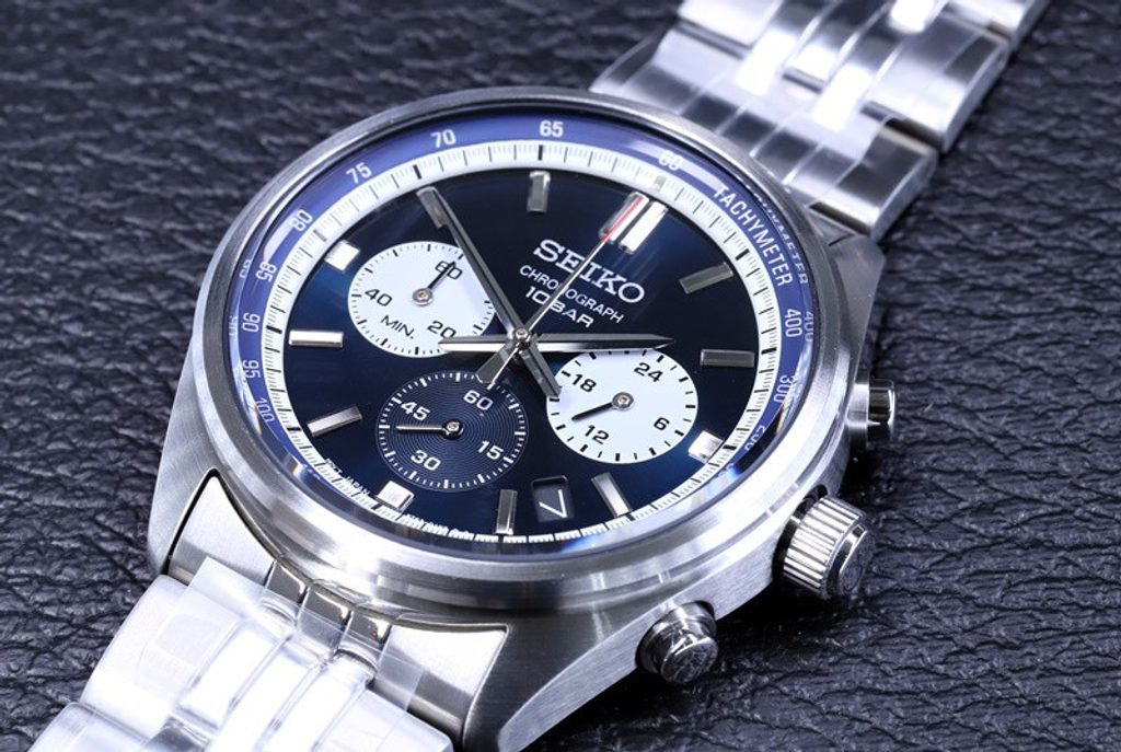 Seiko Chronograph Classic Men's Stainless Steel Watch SSB427P1 Blue