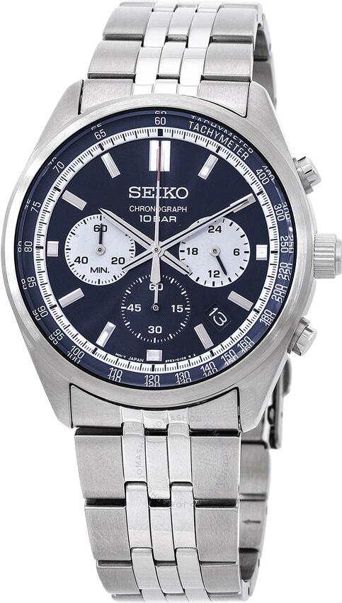 Seiko Chronograph Classic Men's Stainless Steel Watch SSB427P1 Blue