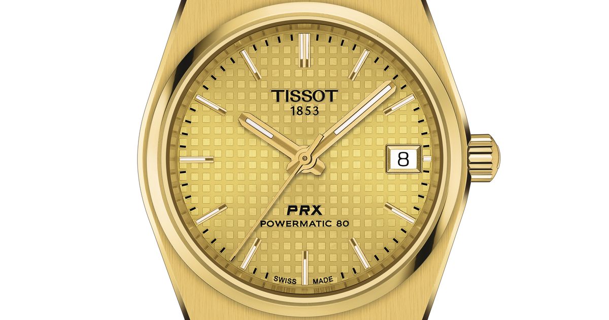 Tissot Swiss Made PRX Powermatic 80 35mm Automatic Gold-Plated Ladies' Watch T137.207.33.021.00
