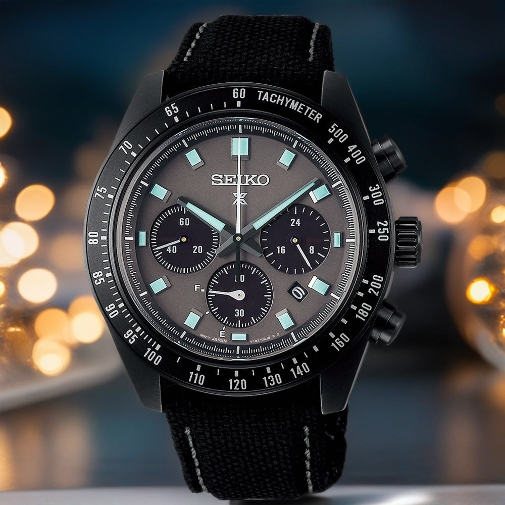 Seiko Prospex Solar Men's Chronograph Watch SSC923P1 Black Series Night Vision Speedtimer