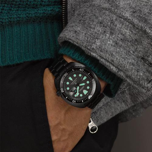 Seiko Prospex Black Series Night Vision King Turtle Diver's Men's Watch SRPK43K1