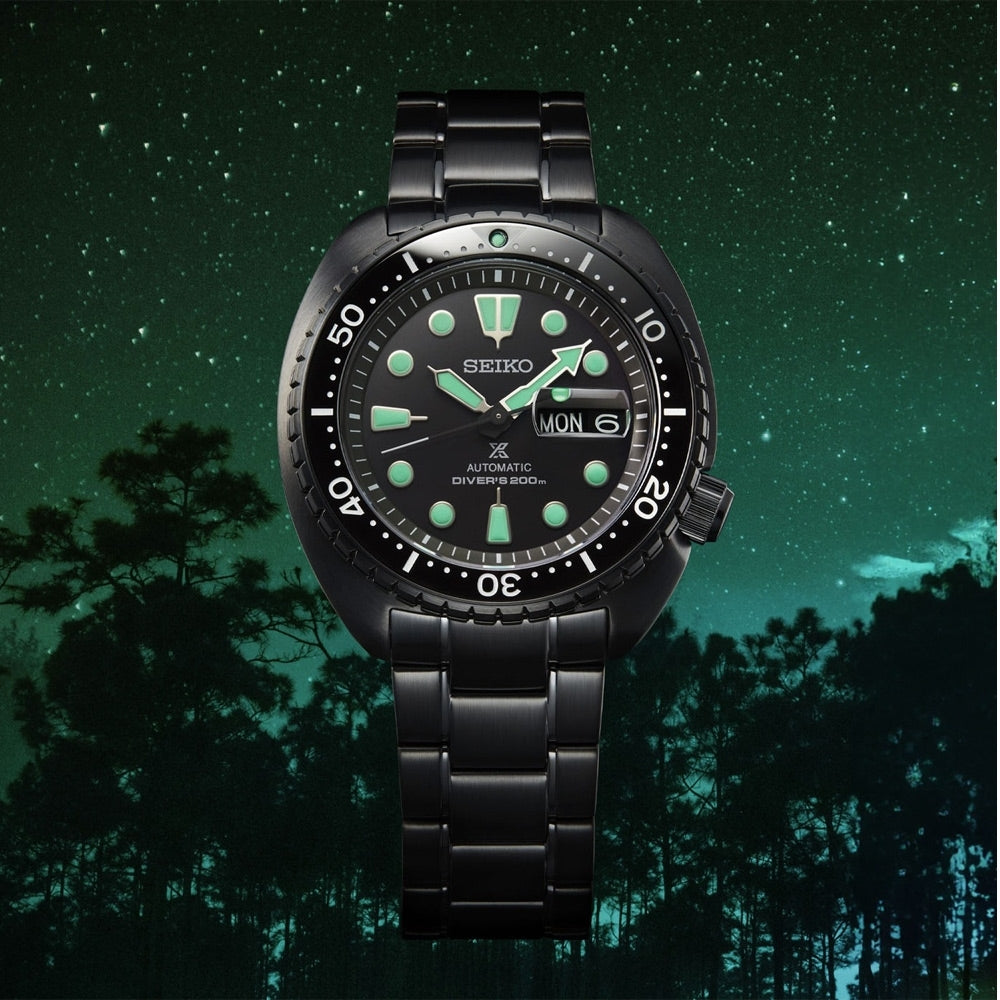 Seiko Prospex Black Series Night Vision King Turtle Diver's Men's Watch SRPK43K1