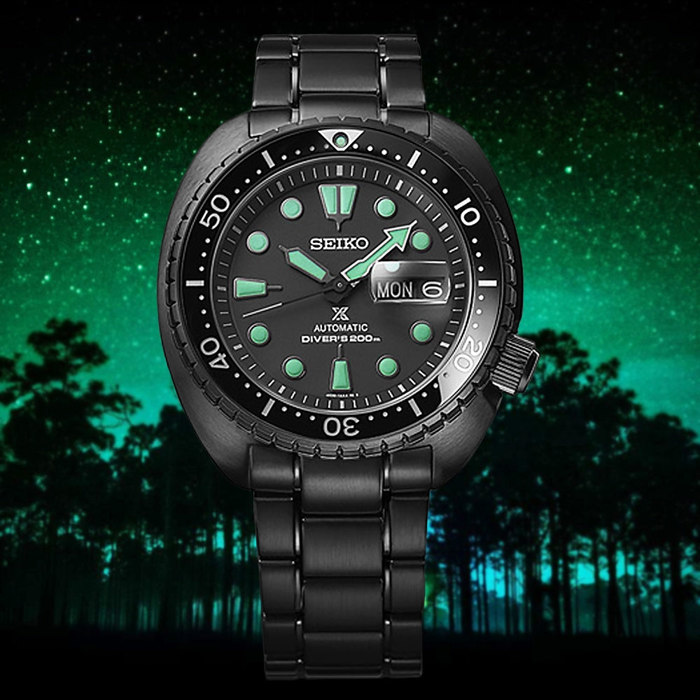 Seiko Prospex Black Series Night Vision King Turtle Diver's Men's Watch SRPK43K1