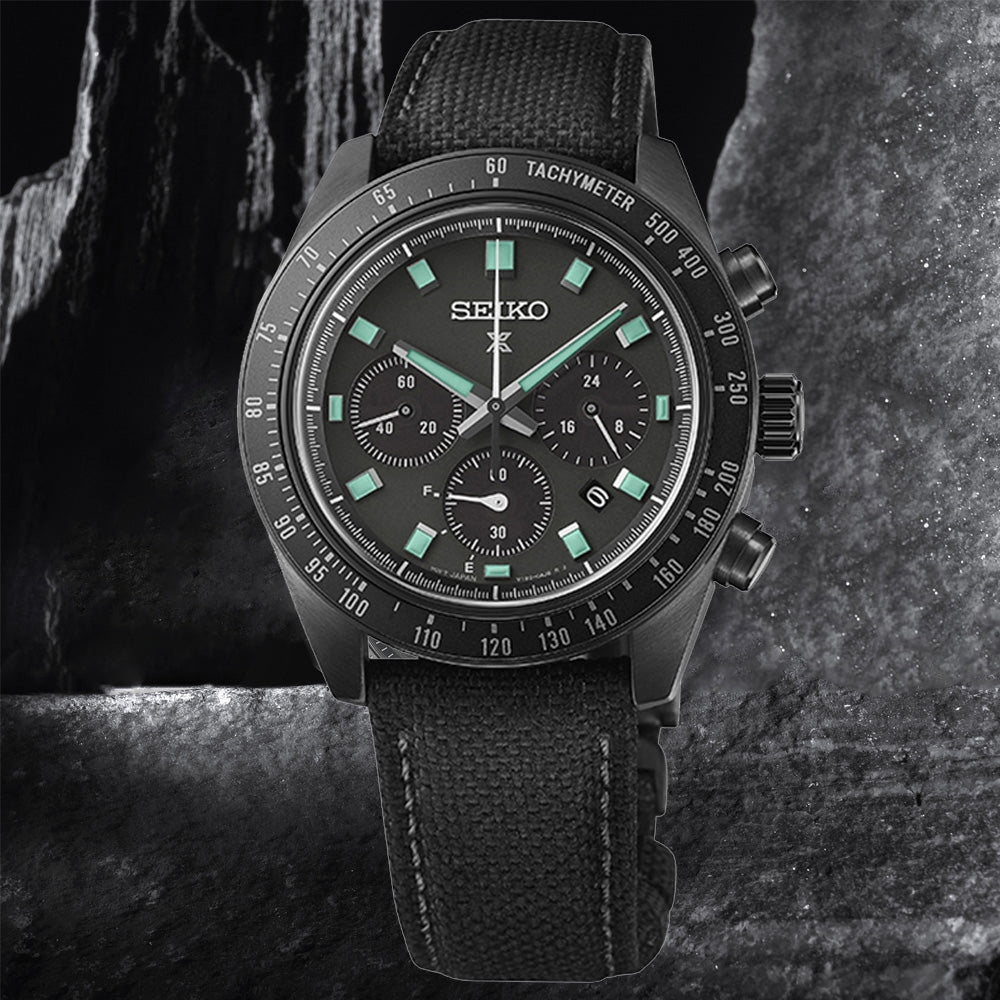 Seiko Prospex Solar Men's Chronograph Watch SSC923P1 Black Series Night Vision Speedtimer