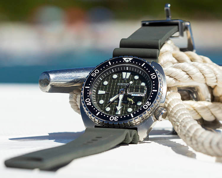 Seiko Prospex King Turtle Green Dial Diver's Men's Rubber Strap Watch SRPE05K1