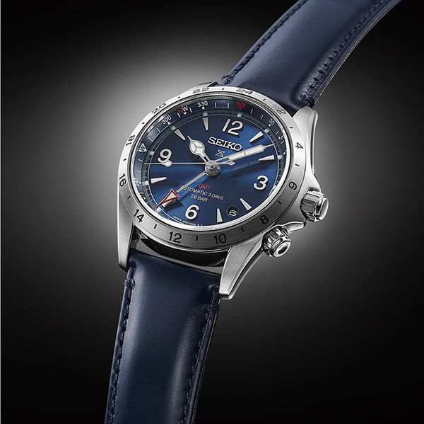 Seiko Japan Made Prospex Alpinist GMT Blue Men's Leather Strap Watch SPB377J1