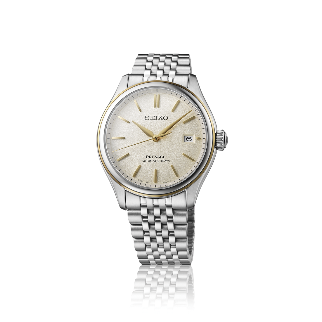 Seiko Presage Shiroiro Classic Series 2-Tone Gold Plated Stainless Steel Men's Watch SPB478J1