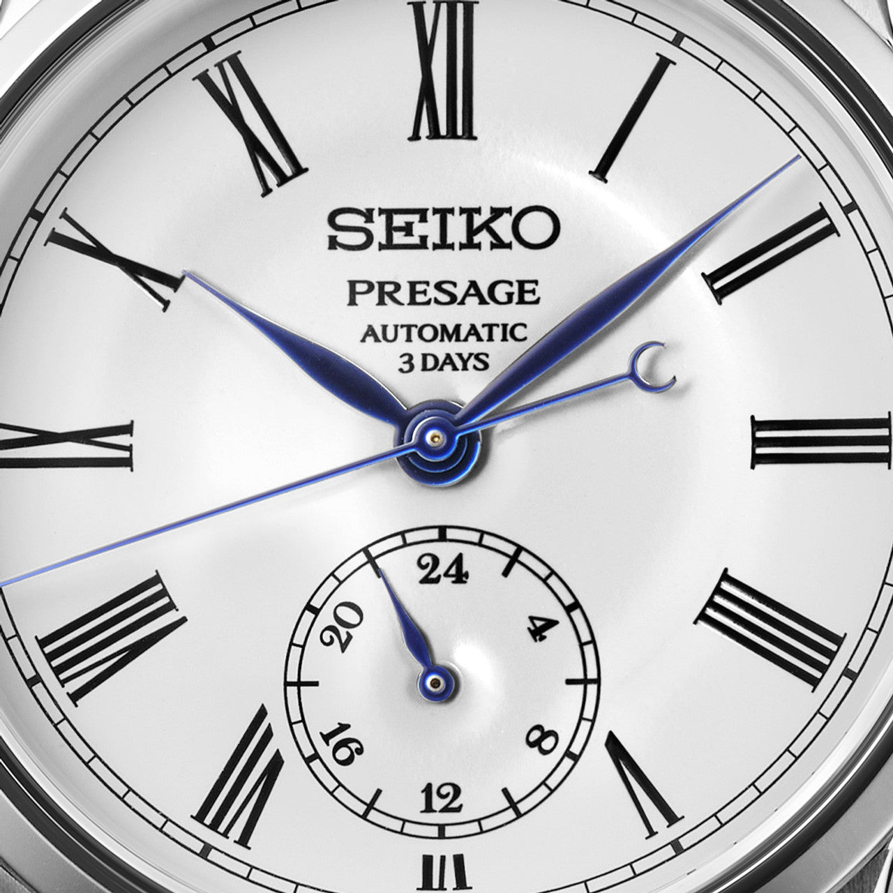 Seiko Presage Men's Watch Craftmanship Series Enamel White Dial Men's Leather Strap Watch SPB495J1