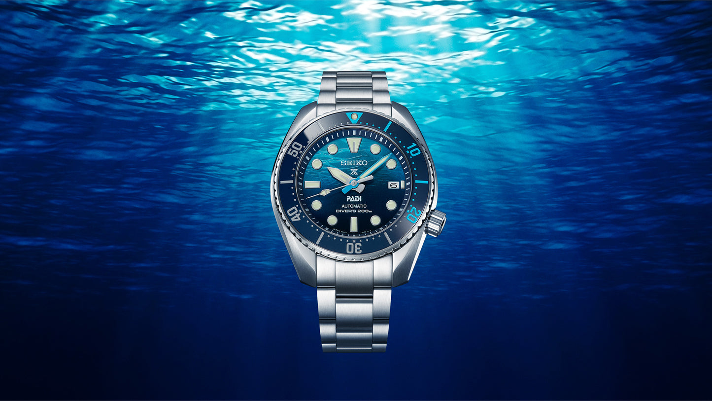Seiko Prospex PADI SE King Sumo Great Blue Diver's Men's Blue Stainless Steel Watch SPB375J1