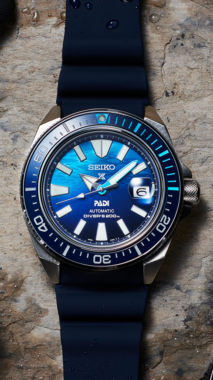 Seiko Prospex PADI SE King Samurai Blue Diver's Men's Rubber Strap Watch SRPJ93K1