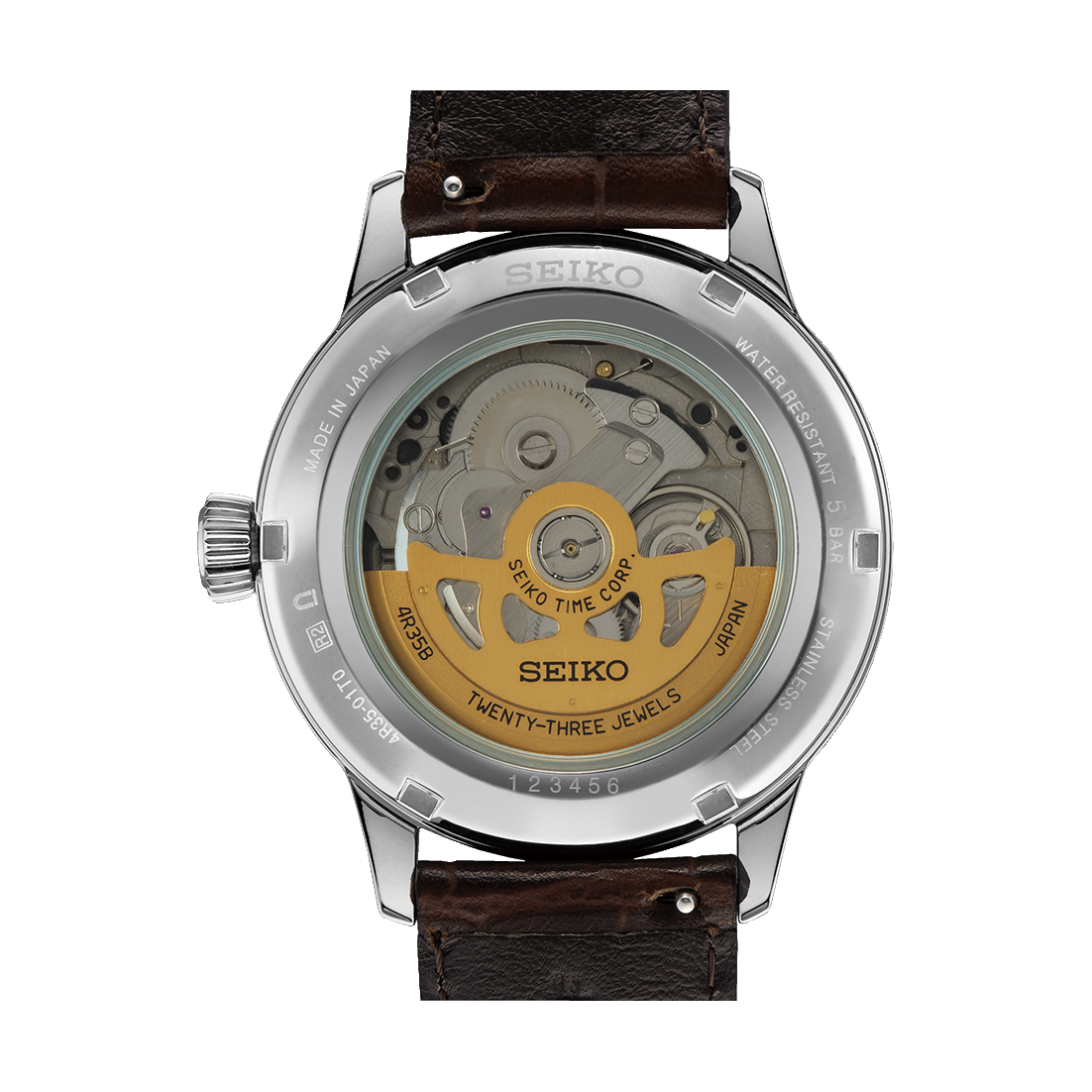Seiko Presage Cocktail Time Midnight Blue Moon Men's Leather Strap Watch SRPK15J1