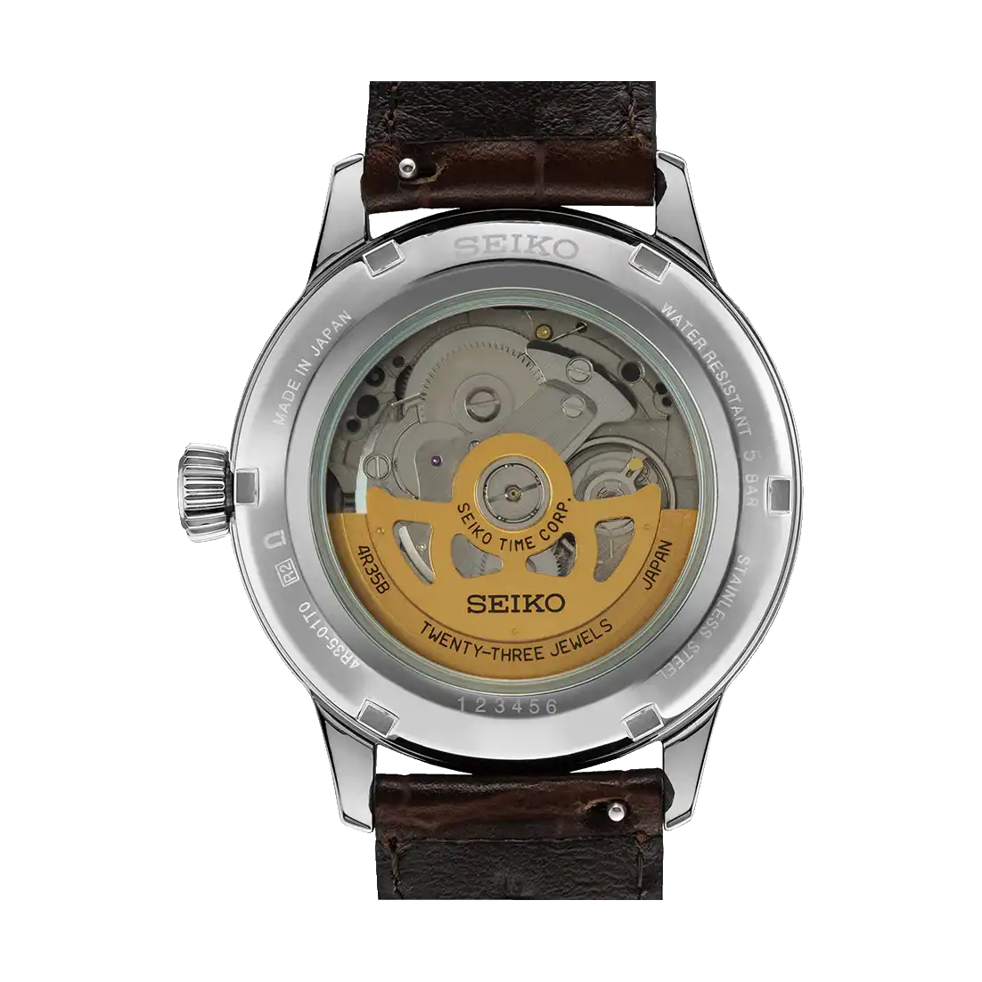 Seiko Presage Cocktail Time Midnight Blue Moon Men's Leather Strap Watch SRPK15J1