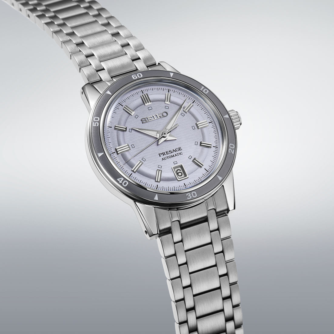 Seiko Presage Style 60 Ice Blue Men's Stainless Steel Strap Watch SRPL73J1