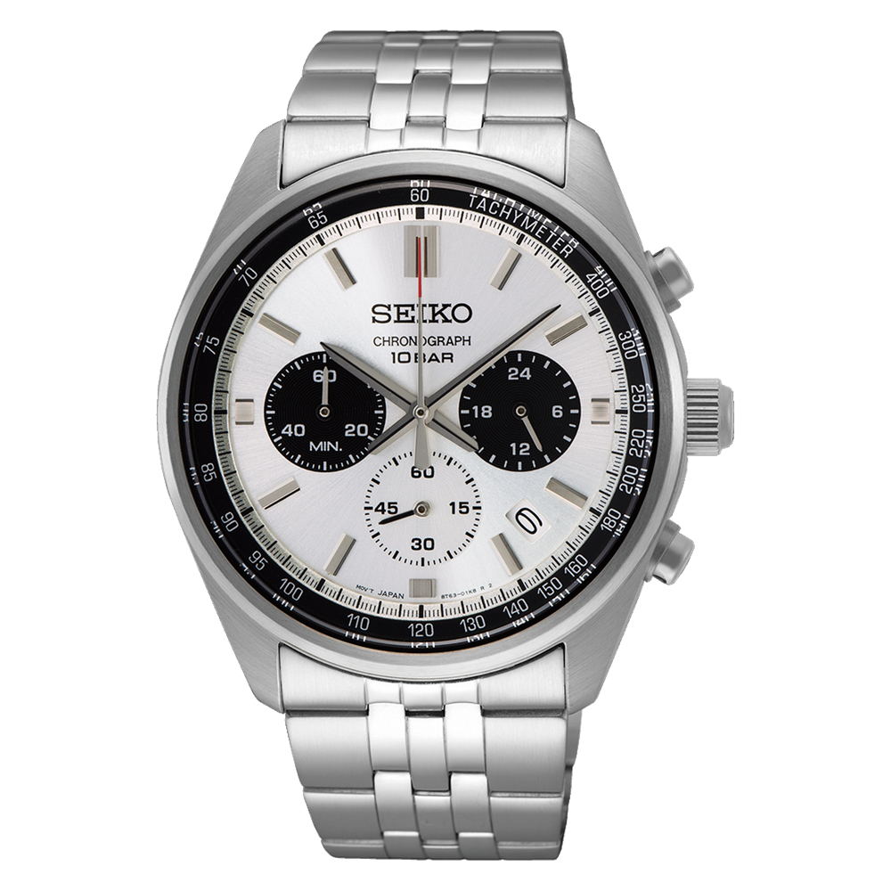 Seiko Chronograph Classic Men's Stainless Steel Watch SSB425P1 Panda