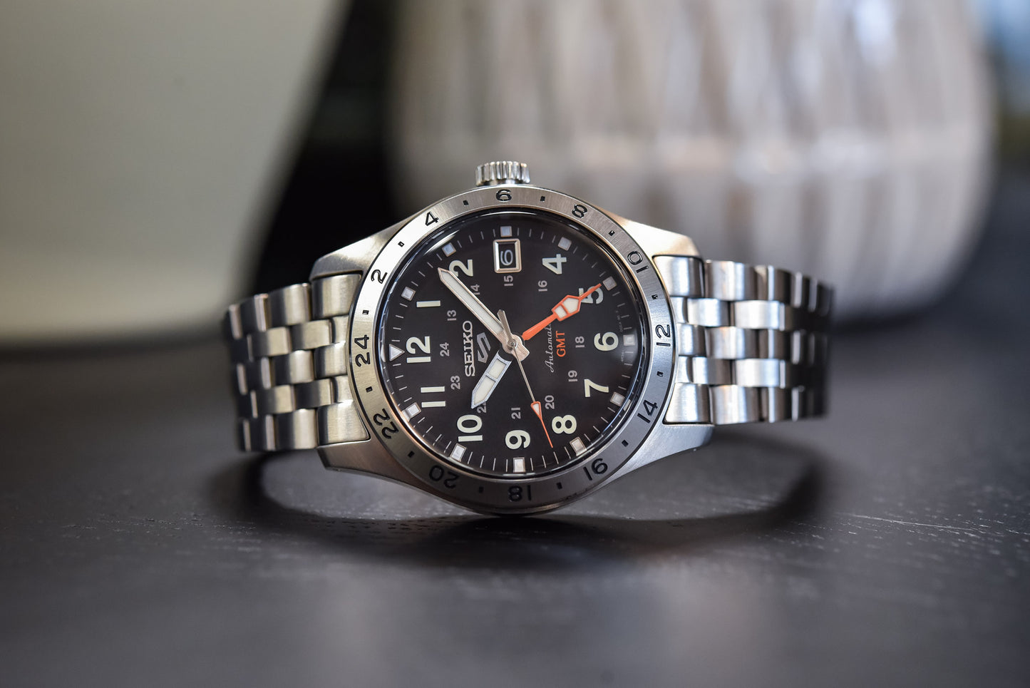 Seiko 5 Sports 100M GMT Style Black Dial Automatic Watch SSK023K1