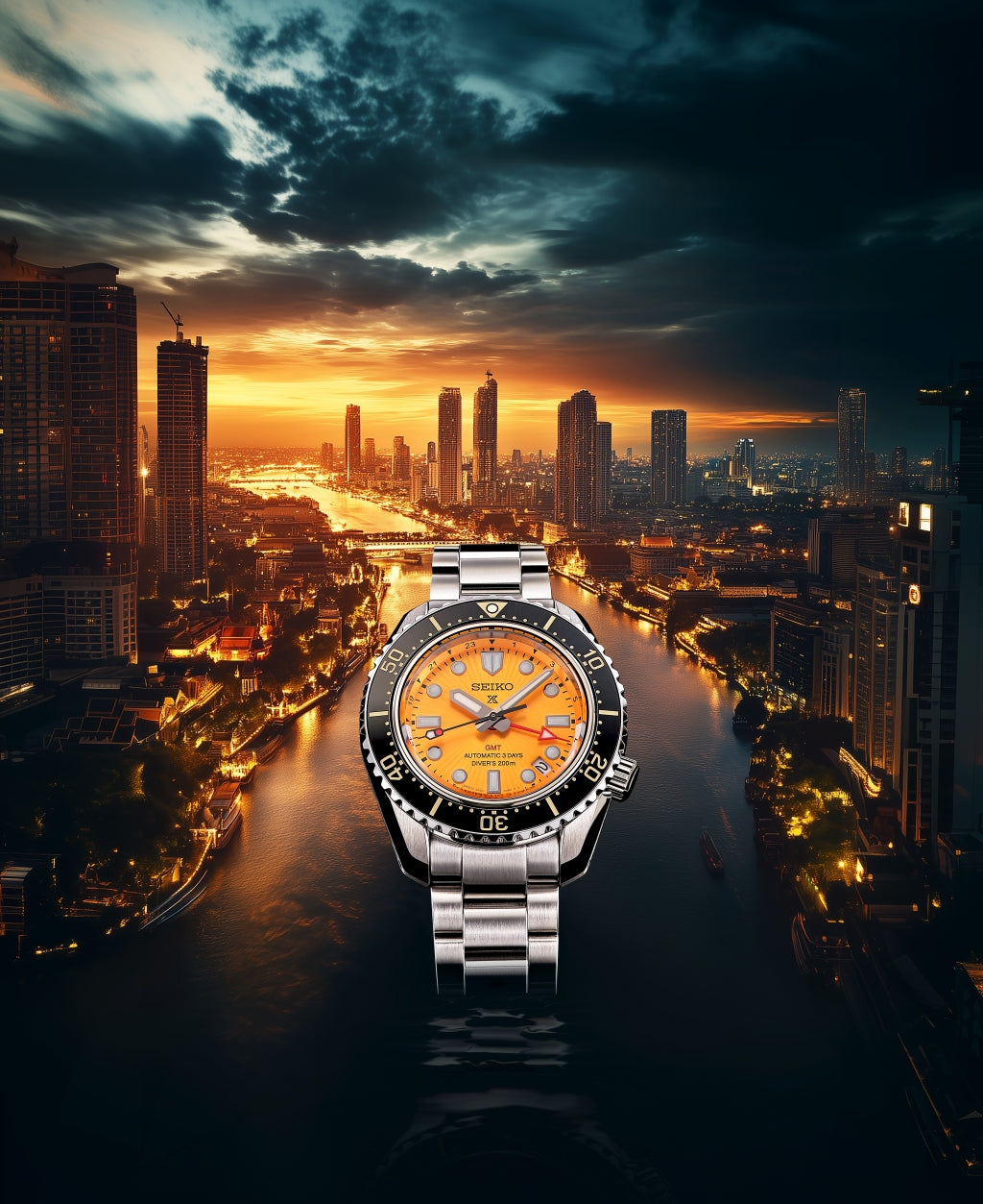 Seiko Prospex 1968 Heritage "The Night of Siam" GMT MM200 Thailand LE Men's Diver's Watch SPB487J1