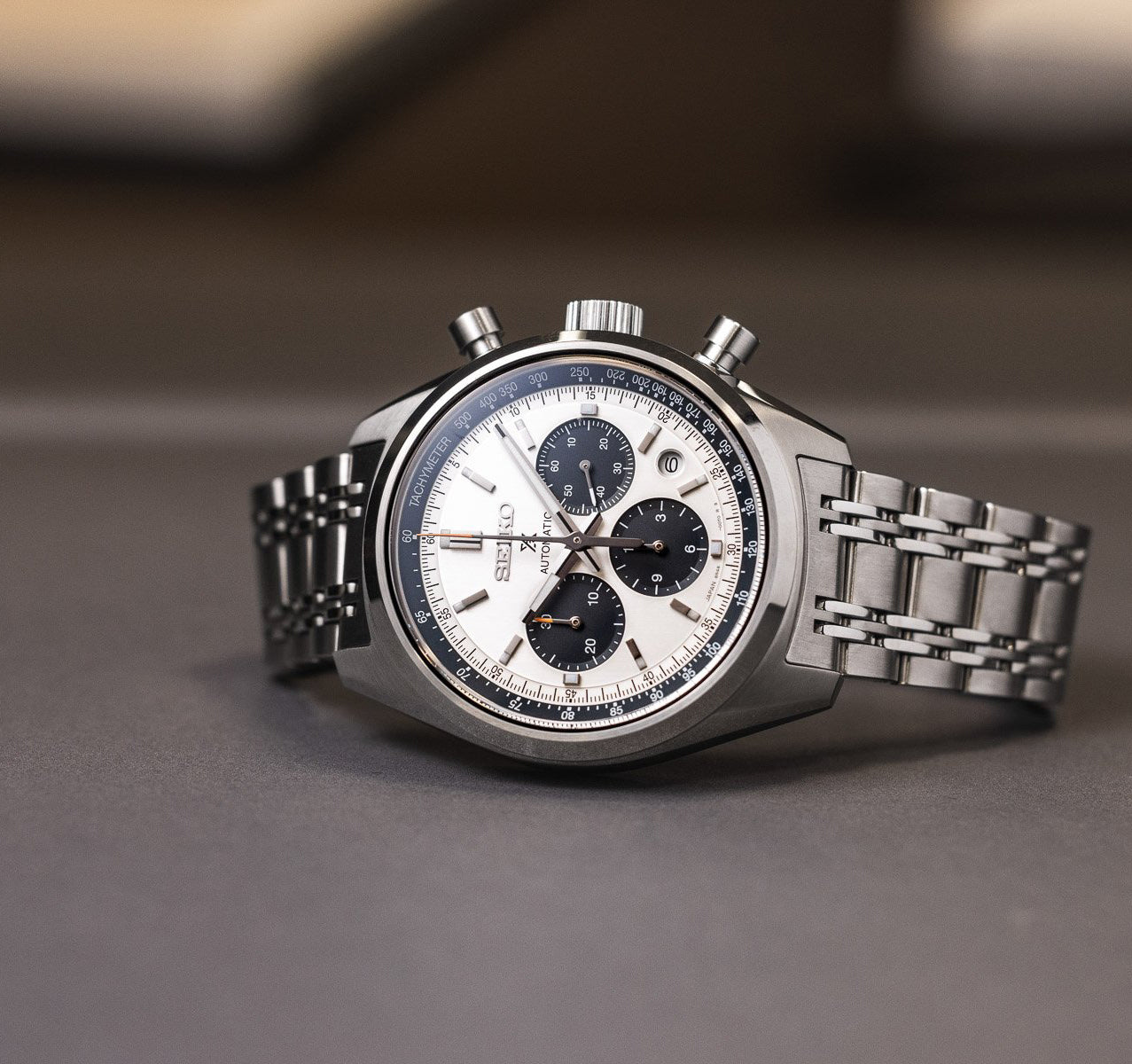 Seiko Prospex Speedtimer 1972 Chrono Reissue Men's Stainless Steel Watch SRQ047J1 Panda