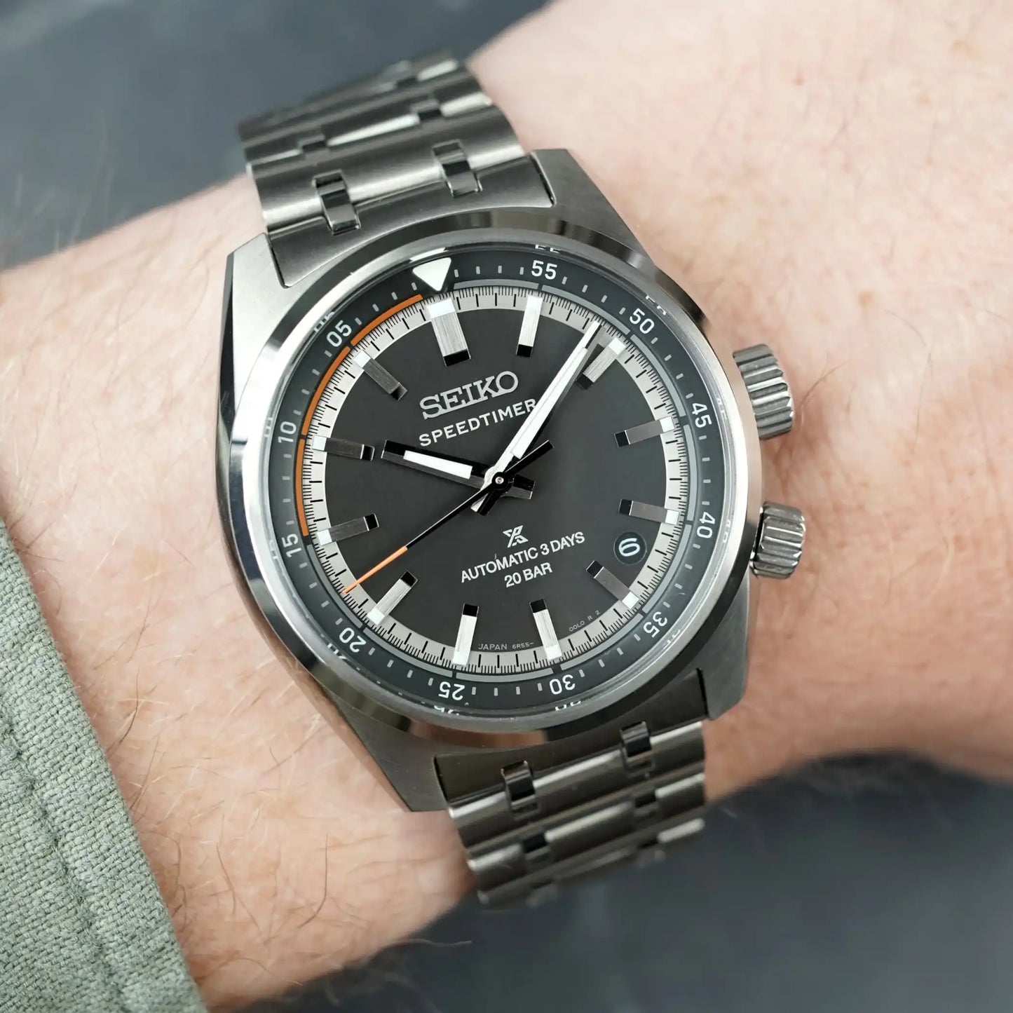 Seiko Prospex Speedtimer Automatic Summit Black Men's Stainless Watch SPB515J1