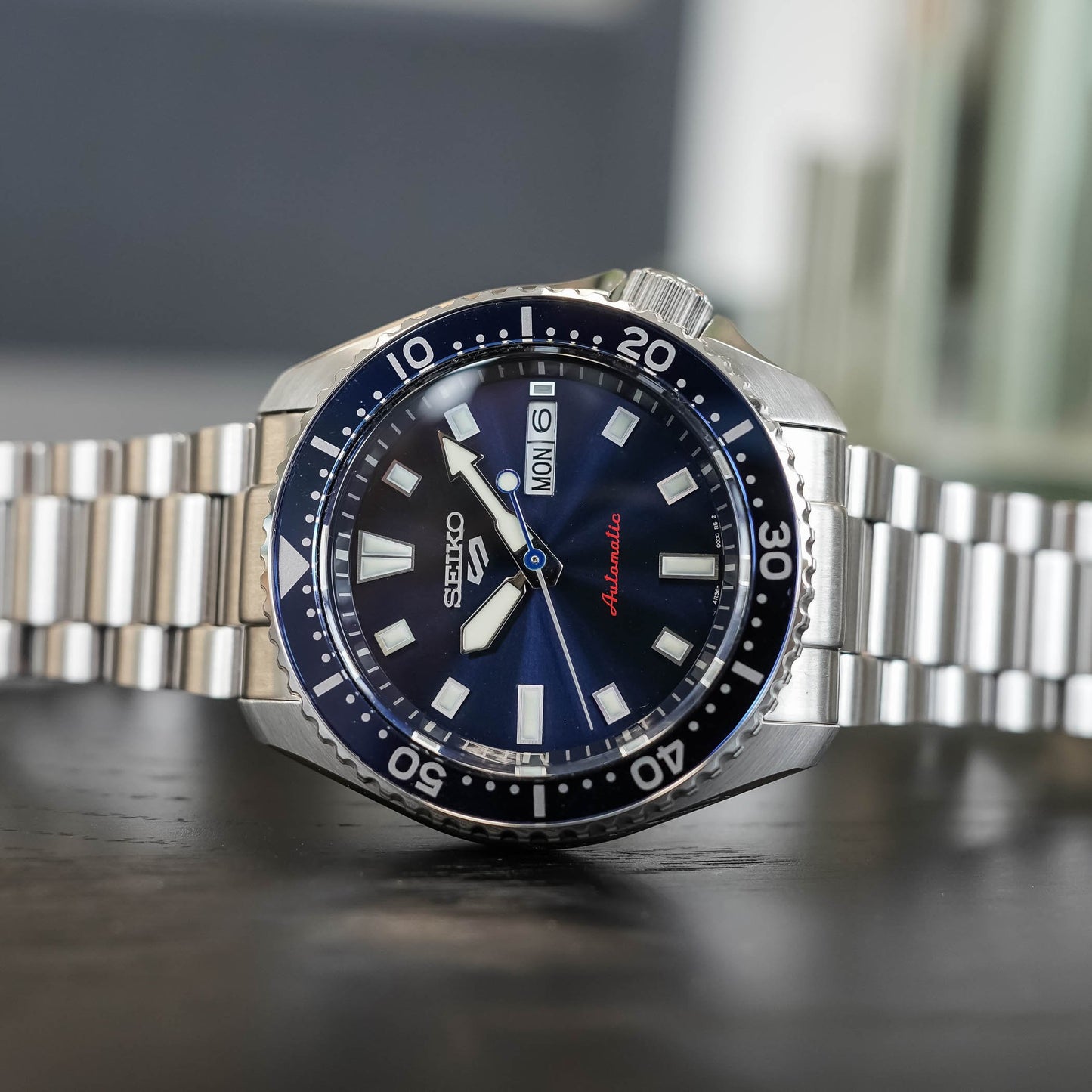 Seiko 5 100M Koniro Blue Dial Automatic Stainless Steel Watch SRPL83K1
