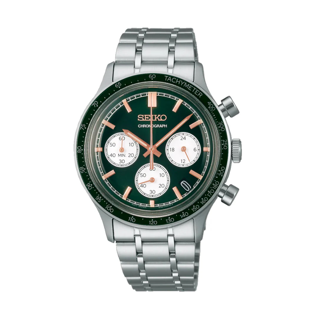Seiko Chronograph Classic Men's Stainless Steel Watch SSB481P1 Green
