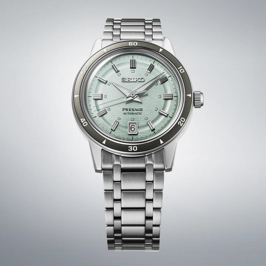Seiko Presage Style 60 Ice Green Men's Stainless Steel Strap Watch SRPL71J1