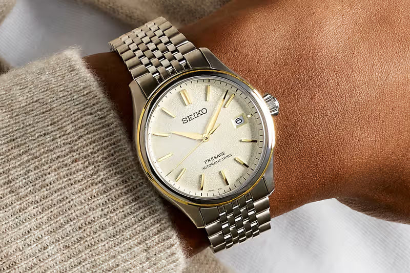 Seiko Presage Shiroiro Classic Series 2-Tone Gold Plated Stainless Steel Men's Watch SPB478J1
