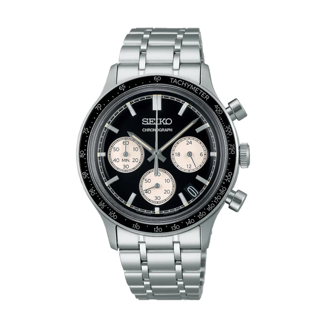 Seiko Chronograph Classic Men's Stainless Steel Watch SSB479P1 Reverse Panda