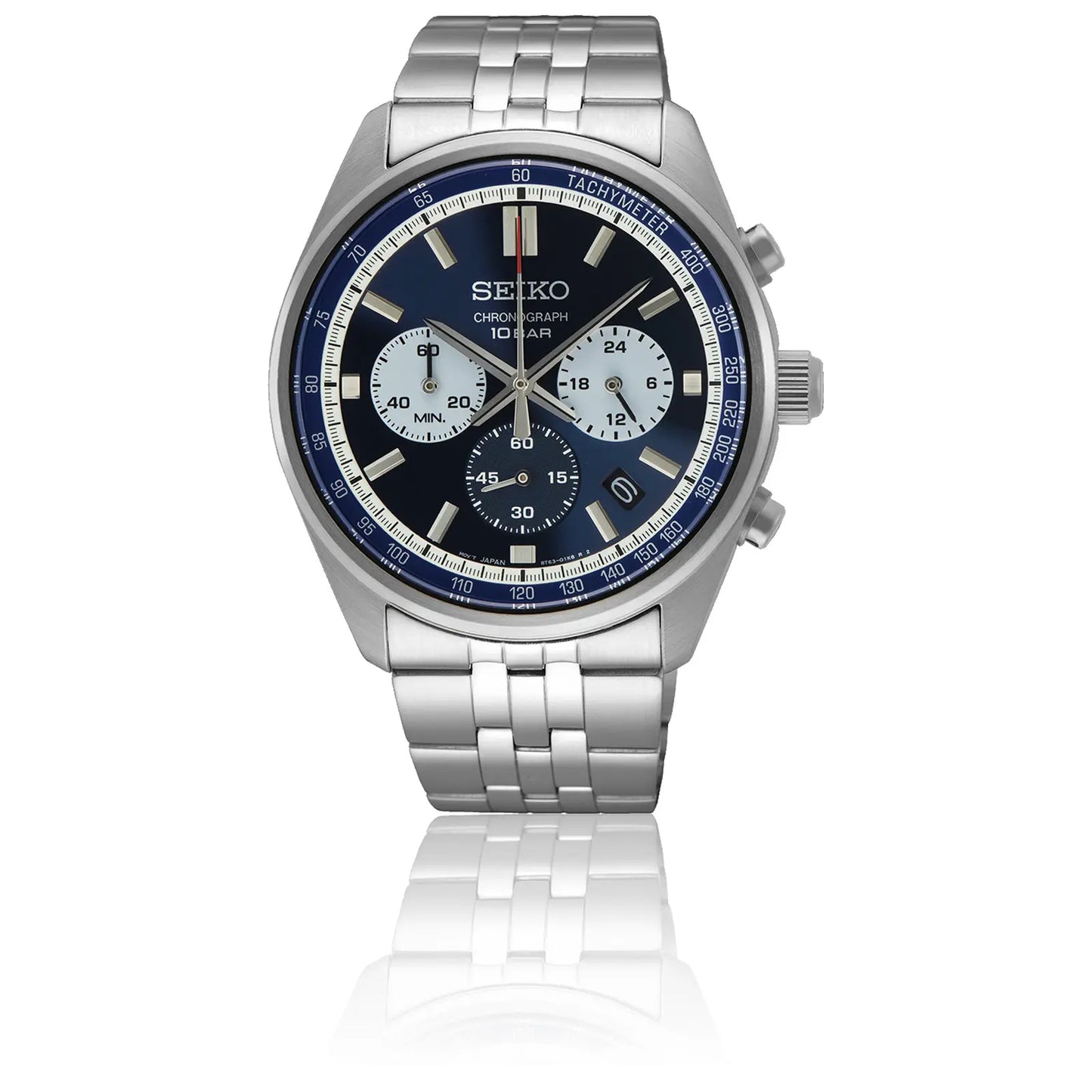 Seiko Chronograph Classic Men's Stainless Steel Watch SSB427P1 Blue