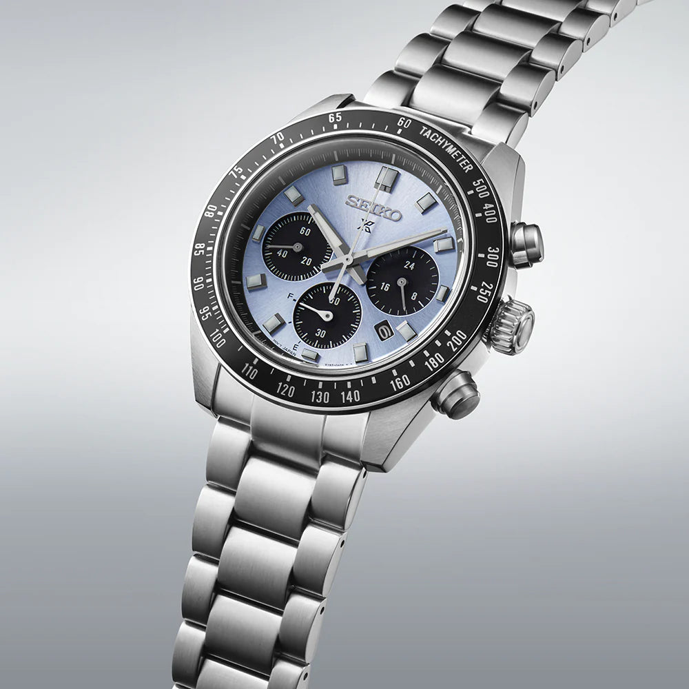 Seiko Prospex Solar Men's Stainless Steel Chronograph Watch SSC935P1 Big Baby Blue