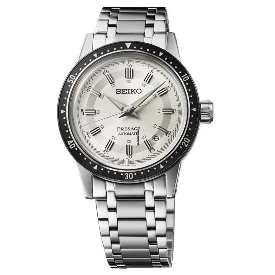 Seiko Presage Crown Chrono LE Style 60 White Men's Stainless Steel Watch SRPK61J1