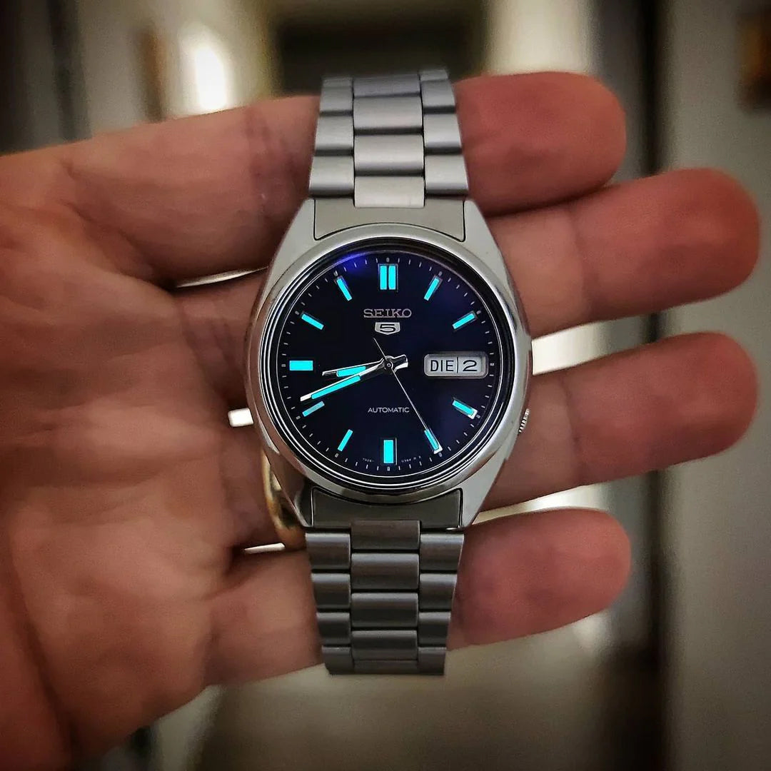 Seiko 5 Classics 100M SNXS Blue Automatic Stainless Steel Watch SNXS77K1