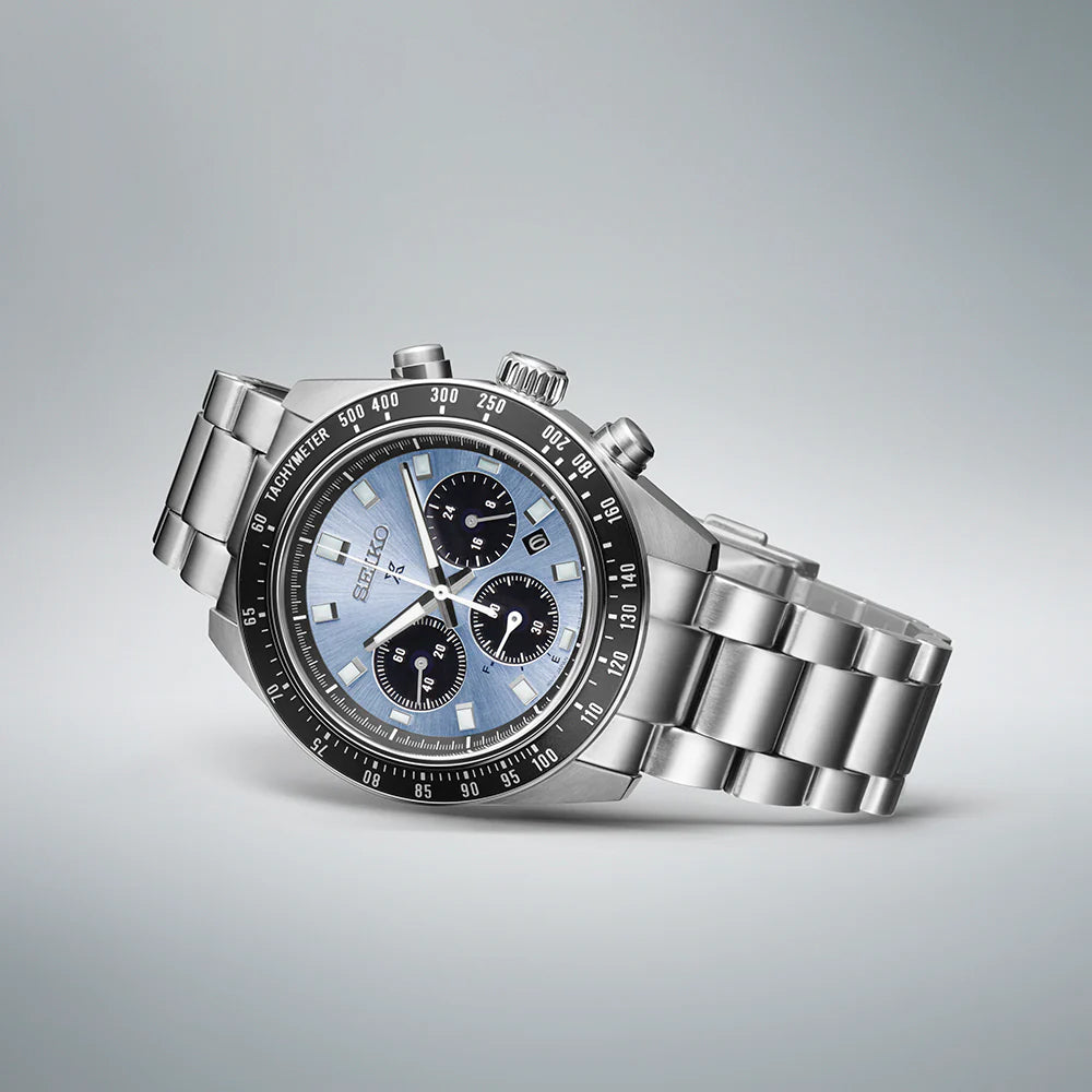 Seiko Prospex Solar Men's Stainless Steel Chronograph Watch SSC935P1 Big Baby Blue