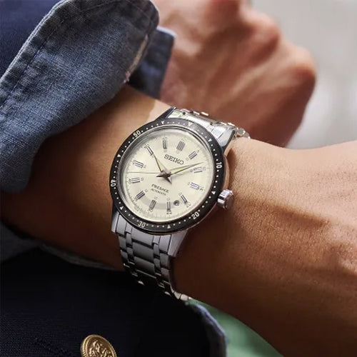 Seiko Presage Crown Chrono LE Style 60 White Men's Stainless Steel Watch SRPK61J1
