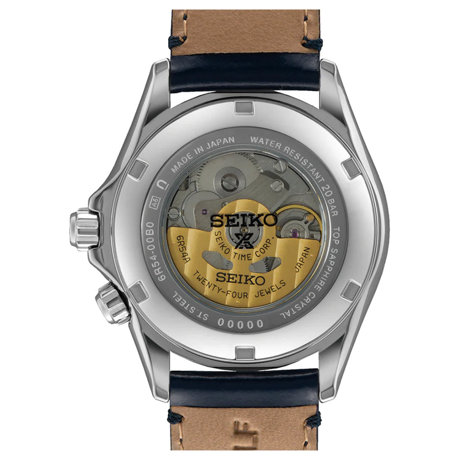Seiko Japan Made Prospex Alpinist GMT Black Men's Leather Strap Watch SPB379J1