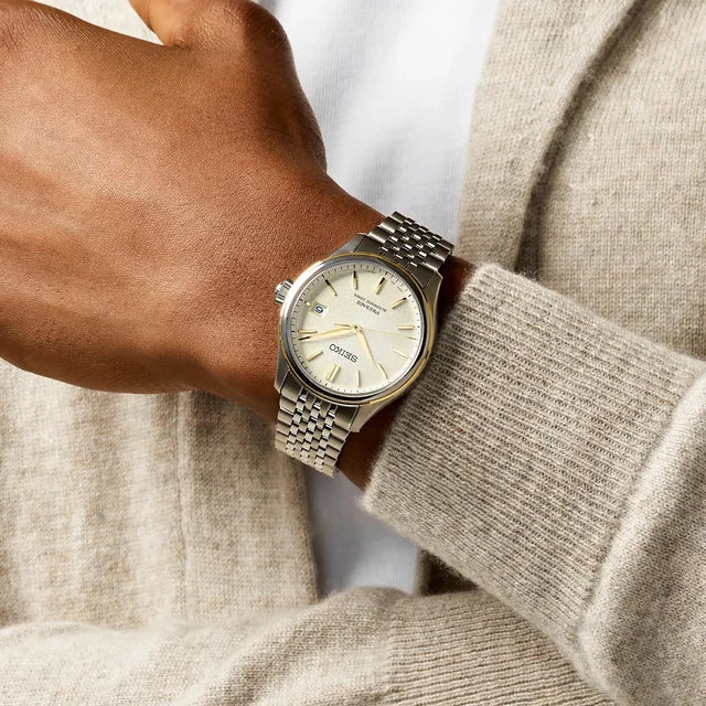 Seiko Presage Shiroiro Classic Series 2-Tone Gold Plated Stainless Steel Men's Watch SPB478J1