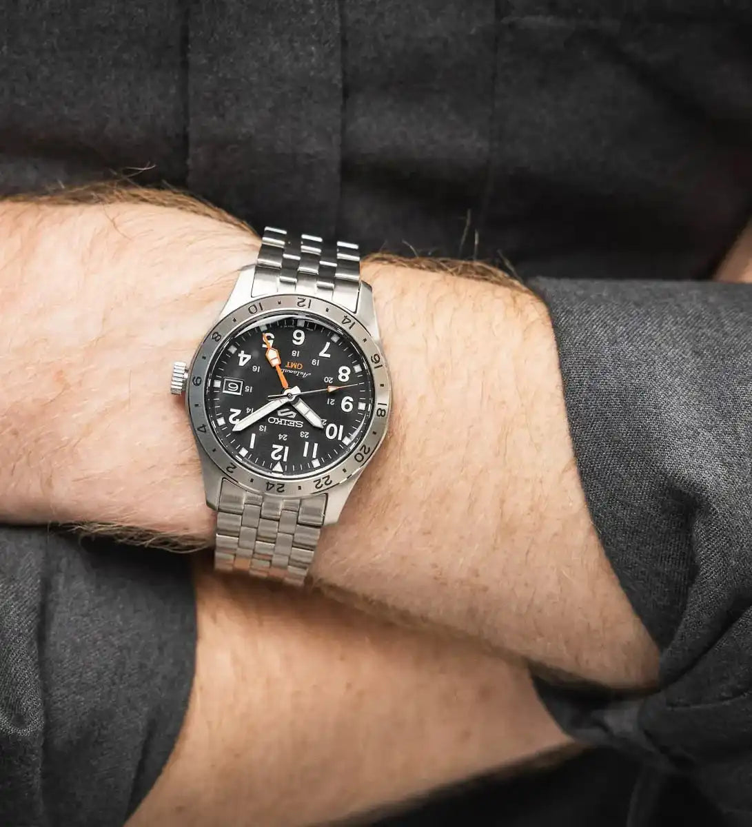 Seiko 5 Sports 100M GMT Style Black Dial Automatic Watch SSK023K1