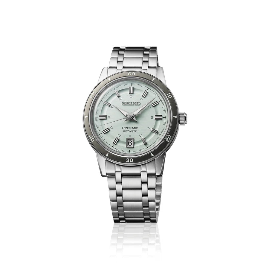 Seiko Presage Style 60 Ice Green Men's Stainless Steel Strap Watch SRPL71J1
