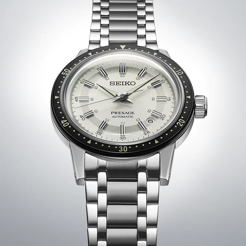 Seiko Presage Crown Chrono LE Style 60 White Men's Stainless Steel Watch SRPK61J1