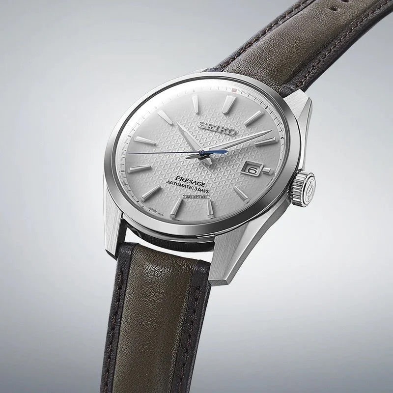 Seiko LE Presage Laurel Sharp Edged Series Men's Leather Strap Watch SPB413J1