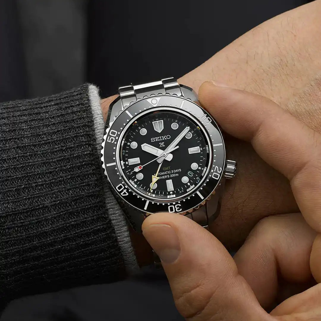 Seiko 1968 Japan Made Black GMT Baby Marinemaster 200M Men's Diver's Watch SPB383J1
