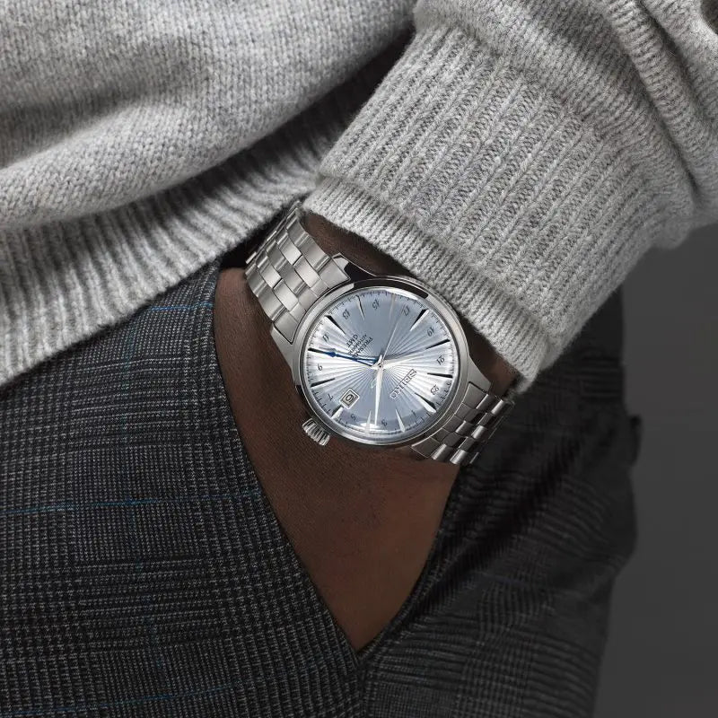 Seiko Japan Made Presage GMT Cocktail Sky Diving Men's Stainless Steel Watch SSK037J1