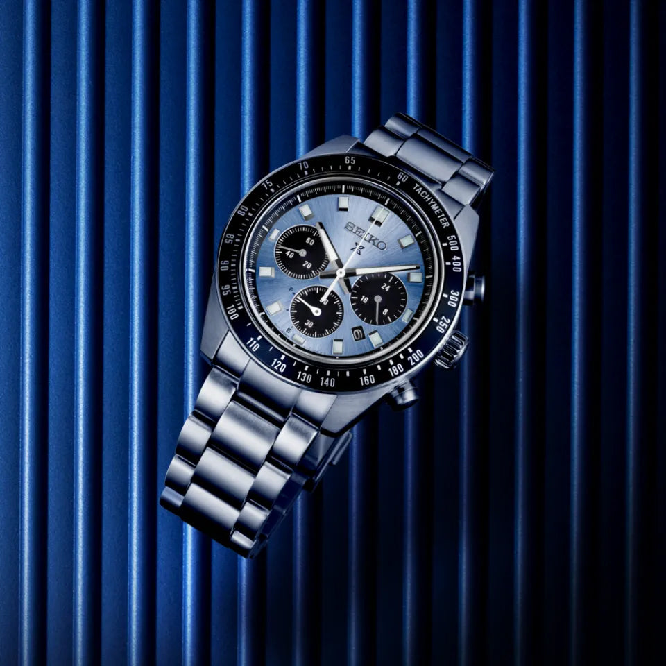 Seiko Prospex Solar Men's Stainless Steel Chronograph Watch SSC935P1 Big Baby Blue