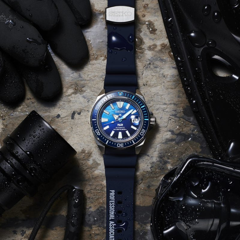 Seiko Prospex PADI SE King Samurai Blue Diver's Men's Rubber Strap Watch SRPJ93K1