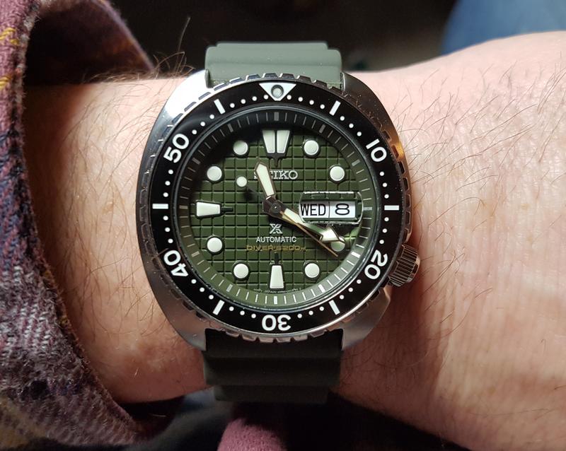 Seiko Prospex King Turtle Green Dial Diver's Men's Rubber Strap Watch SRPE05K1