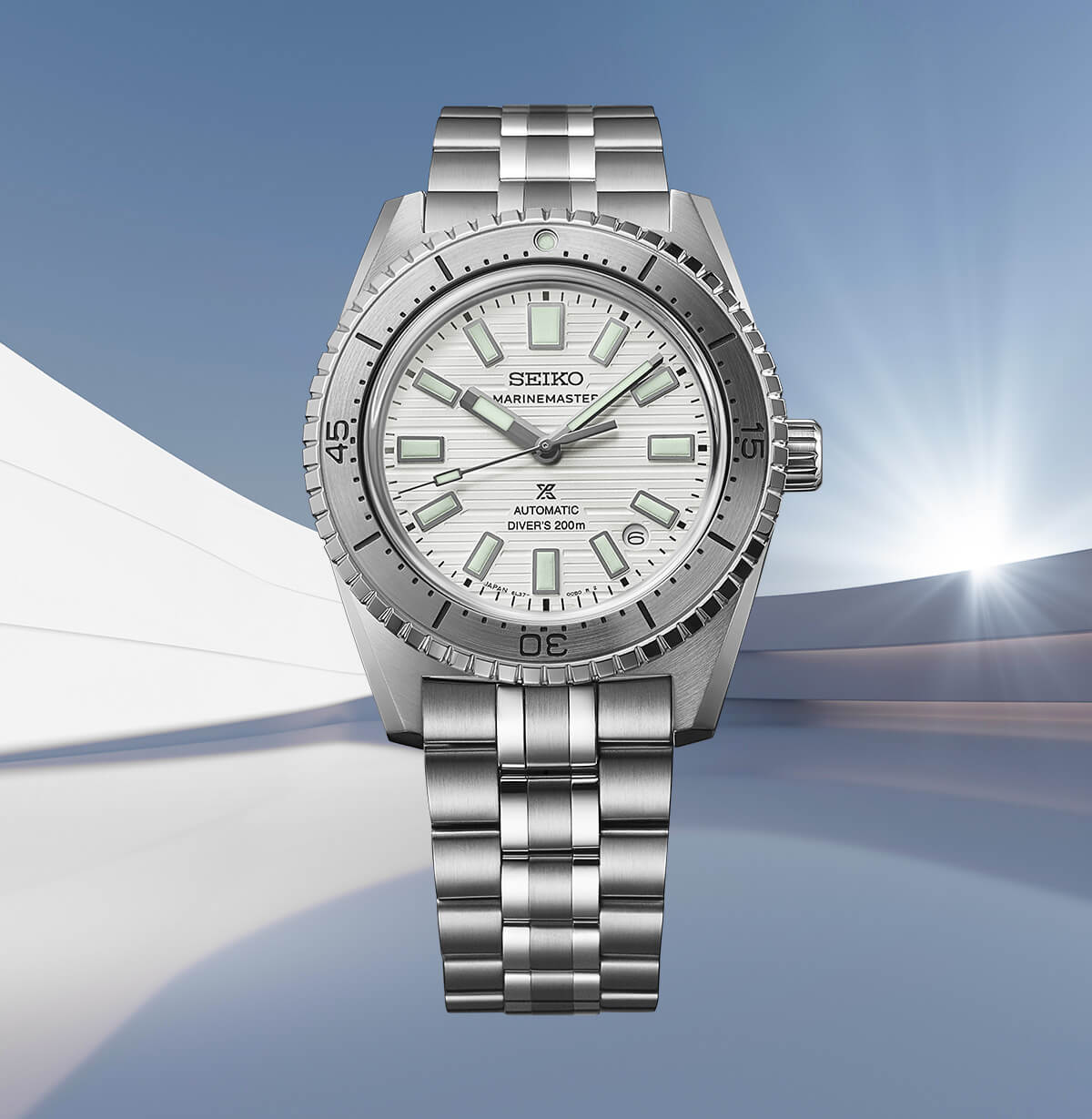 Seiko 62MAS Prospex LE White High Water Marinemaster Men's Stainless Steel Watch SJE097J1