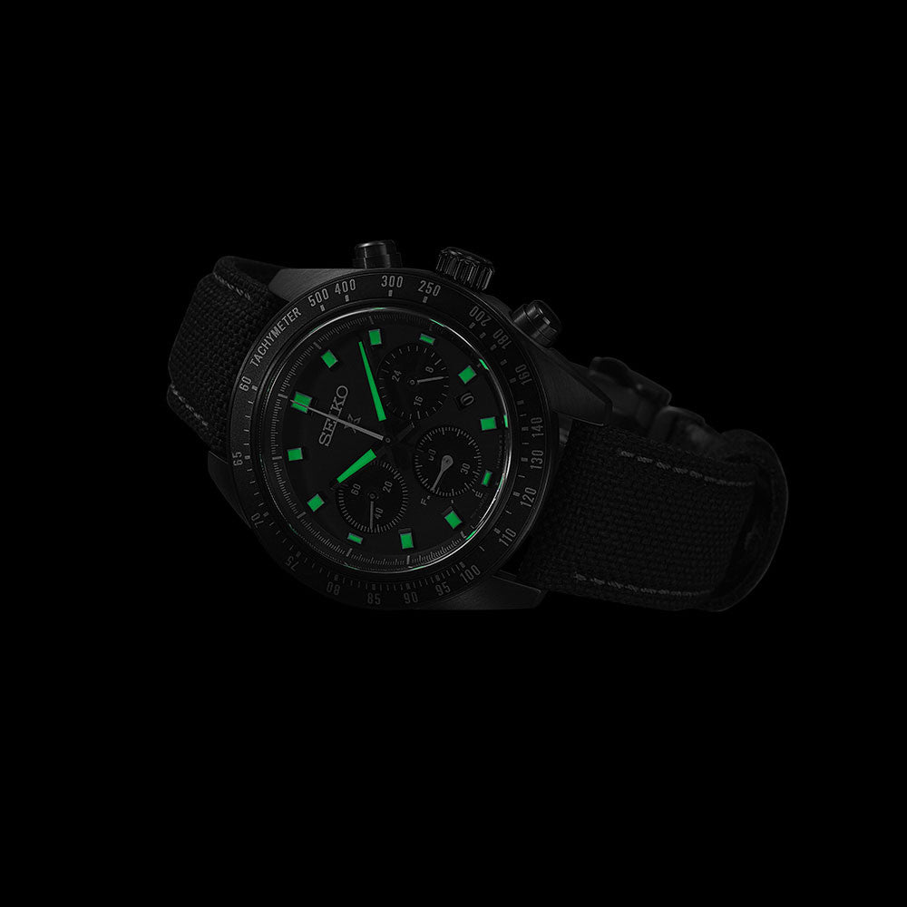 Seiko Prospex Solar Men's Chronograph Watch SSC923P1 Black Series Night Vision Speedtimer