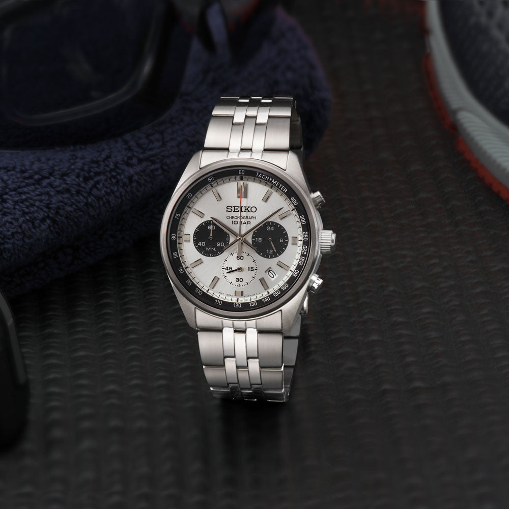 Seiko Chronograph Classic Men's Stainless Steel Watch SSB425P1 Panda