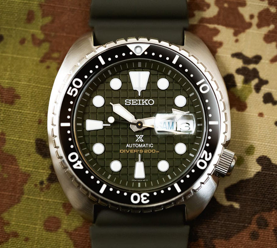 Seiko Prospex King Turtle Green Dial Diver's Men's Rubber Strap Watch SRPE05K1